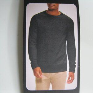 NWT* Banana Republic Men’s Waffle Crew pullover Sweatshirt L Charcoal (0607)